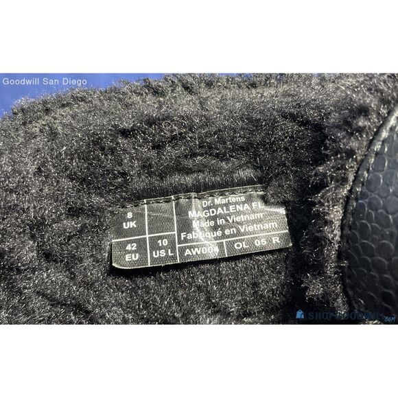 Dr Martens Magdalena Boots Women 10 Heeled Platform Zip Chunky Leather Fur Lined - Picture 10 of 10